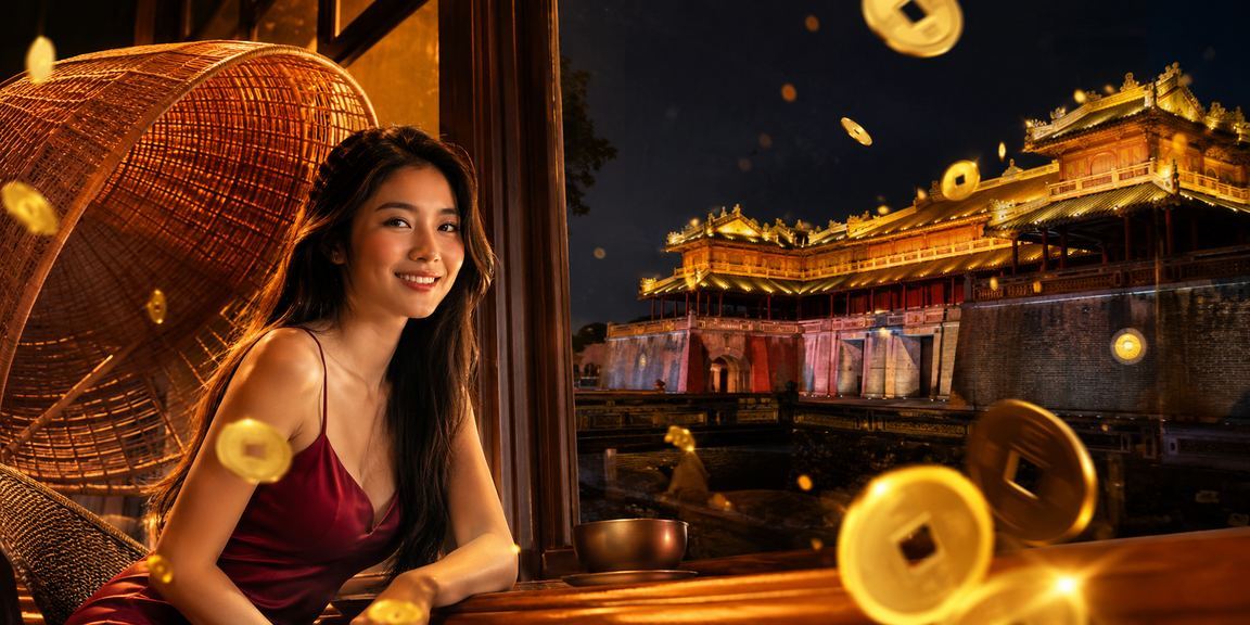 Người dùng tại Huế trải nghiệm cá cược casino trực tuyến với nón lá truyền thống bên cạnh