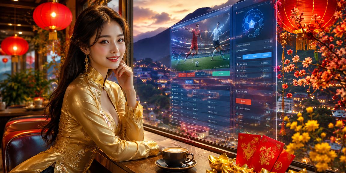 Thiếu nữ Sapa mặc áo dài truyền thống với phong bao lì xì đỏ tượng trưng cho bonus đặc biệt